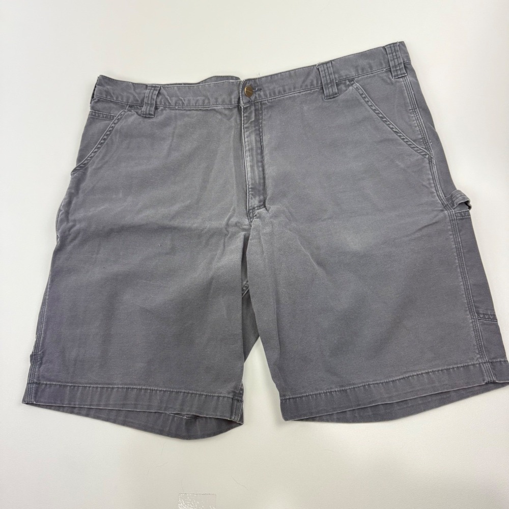 Carhartt Relaxed Fit Canvas Utility Work Shorts Mens Size 42 Gray Rugged Flex